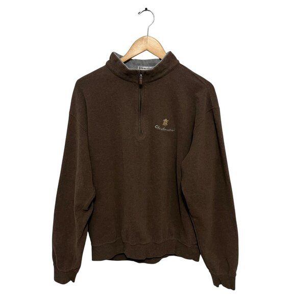 Peter Millar Crown Old Memorial Golf Club Quarter Zip Pullover Sweater Size L - Picture 1 of 6